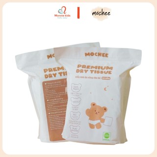 Khăn giấy khô đa năng Mochee 160 tờ, khăn vải khô cho bé sợi bông tự nhiên - Monnie Kids