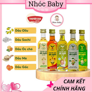 Dầu ăn dặm Thuyền Xưa cho bé 6m+ - dầu gấc, dầu óc chó, dầu oliu, dầu mè, dầu sachi