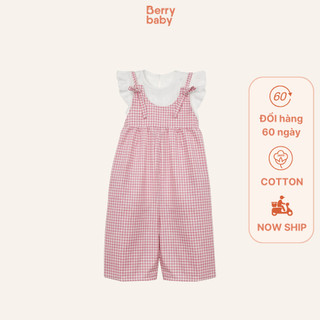Yếm quần bé gái BERRY dáng hai dây ống rộng và áo cotton cánh tiên PENELOPE