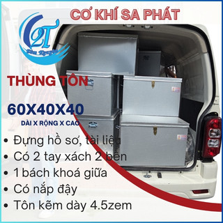 Thùng tôn kích thước 60x40x40 đựng hồ sơ, rương tôn đựng giấy tờ thùng có nắp, có khóa, có quai xách