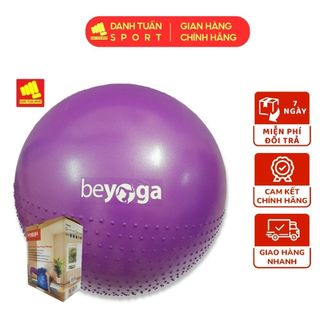 [Tặng Bơm] Bóng Yoga Cao Cấp, Cao Su Chịu Lực, Chống Nổ, beYoga, 2 mặt Trơn và Gai, Cỡ Trung Bình 65cm