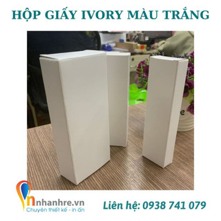 Hộp giấy Ivory màu trắng I400, đựng đồng hồ, nước hoa, 3 kích thước lựa chọn  3x6x14, 3x8x14 , 3,7x2x13,5cm - INNHANHRE
