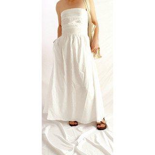 váy maxi trắng cúp ngực size S