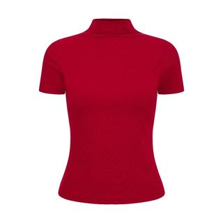 RUBIES Tigi Top - Áo Thun Nữ Dáng Ôm Tay Ngắn Cổ Lọ