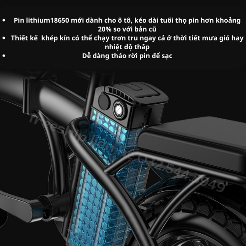 Xe Đạp Điện Thể Thao Gấp Gọn YOUPIN - W8 14inch, tốc độ 25Km/h, Xe Đạp Điện Gấp Gọn Dáng Thể Thao | BigBuy360 - bigbuy360.vn