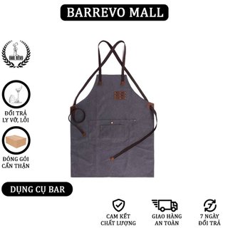 Tạp dề vải liền dây 2 lớp - dụng cụ bartender - dụng cụ pha chế