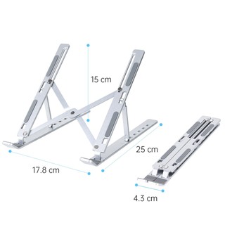 Giá đỡ LAPTOP, MACBOOK, IPAD BOROFONE N4 bằng nhôm có thể điều chỉnh được độ cao, đế tản nhiệt kê laptop