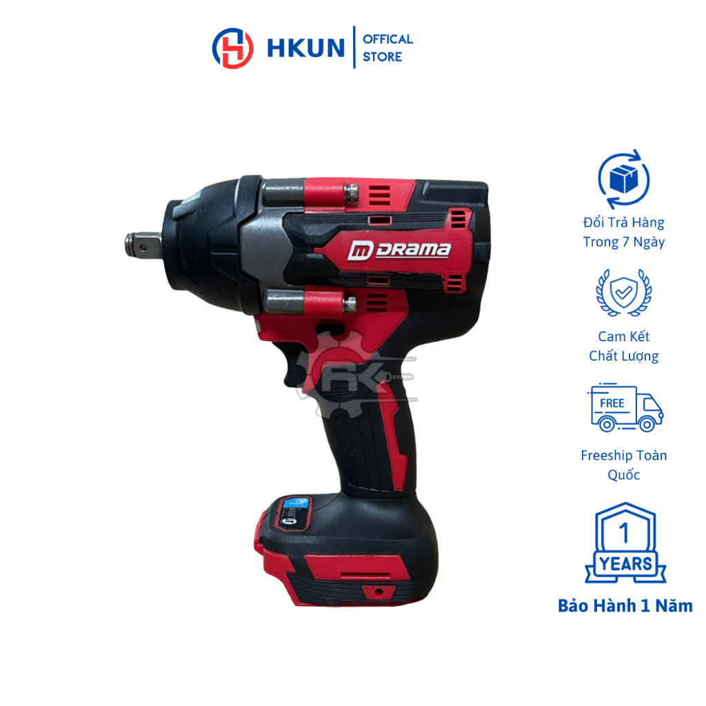 Thân máy siết bulong DRAMA D-5598, Lực siết 520Nm, Động cơ Không chổi than