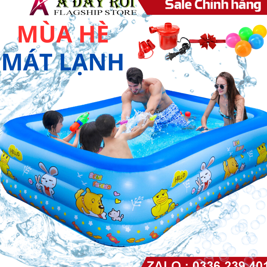 Bể Bơi, Phao Bơi Đa Dạng Kích Thước 1m2-1m3-1m5-1m8-2m1, 3 Tầng Cho Bé Tập Bơi Siêu Rẻ 🐳