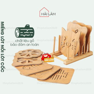 Combo 2 Miếng lót nồi bằng gỗ ngộ nghĩnh tiện dụng