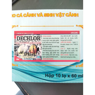 Khử clo dechlor 60ml dung dịch đậm đặc siêu tiết kiệm