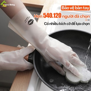 Găng tay cao su nhà bếp PIKUP, bao tay trong suốt, bao tay rửa bát chống nước bảo vệ da tay