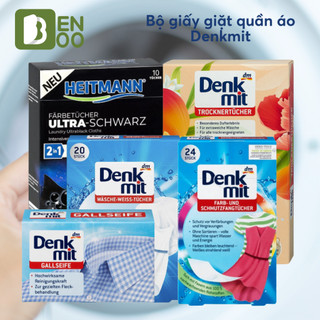 Bộ Giấy tẩy trắng, Giấy chống phai màu quần áo Denkmit, Giấy nhuộm đen Heitmann Đức - Sản phẩm nhập chính hãng từ Đức
