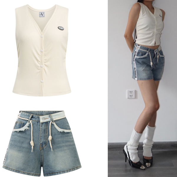 Quần Short Jeans phối viền DEVONLTD®