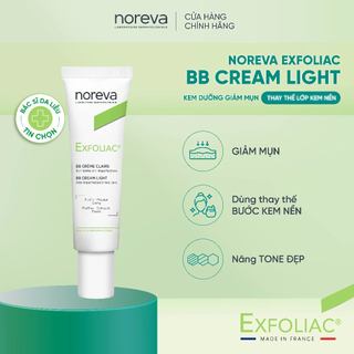 Kem dưỡng giảm mụn thay thế lớp kem nền Noreva Exfoliac BB Cream Light 30ml