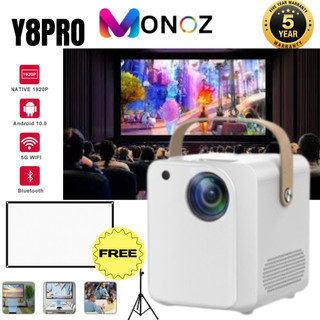 Máy chiếu android monoz y8 pro mini 6500 lumens hd 1080p 4k wifi led projector