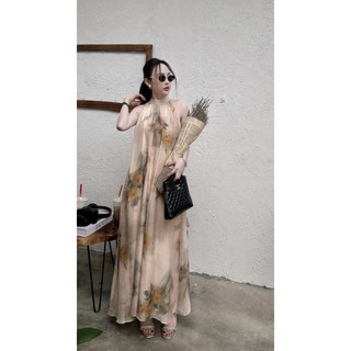Váy Maxi Tiểu Thư Nơ Cổ