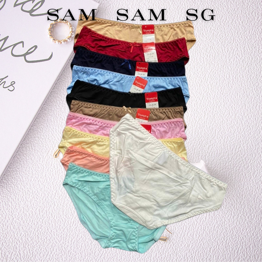 Quần Lót Nữ Cotton Trơn Đáy Kháng Khuẩn Lưng Vừa Hàng Sản Xuất Việt Nam Sam Clothing