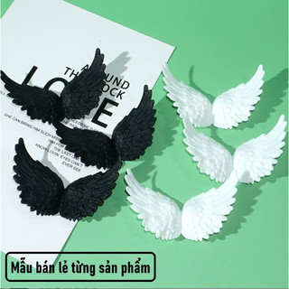 Sticker gắn dép sục Crocs hình đôi cánh thiên thần trắng và đen