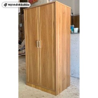 Tủ Quần Áo Gỗ Nâu 2 Cánh Nhiều Ngăn, Tủ Quần Áo Đa Năng Tủ Kích Thước Lớn Gỗ MDF Cao Cấp Phủ Melamine Chống Ẩm Mốc