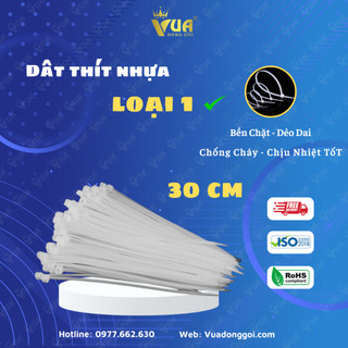 Dây Rút Nhựa 30cm, Dây Thít Nhựa, Lạt Nhựa , Màu Trắng, Dài 30cm, 1 Gói 250G - 500G