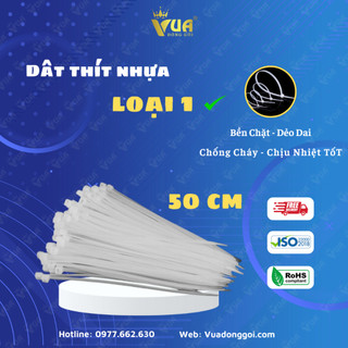 Dây Rút Nhựa 50cm, Dây Thít Nhựa, Lạt Nhựa , Màu Trắng, Dài 50cm, 1 Gói 250G - 500G