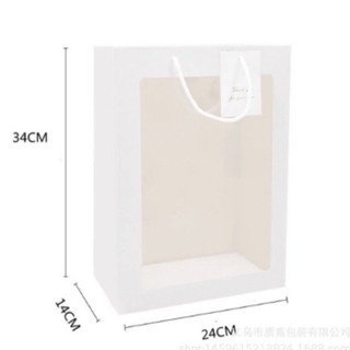 Túi Giấy Cửa Sổ Trong Suốt Đựng Hoa, Gấu, Quà Hàng Loại Dày Dặn