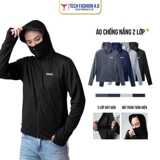 Áo chống nắng nam nữ cao cấp 2 lớp uni có túi cuộn chống nắng cản tia UV tuyệt đối TF4
