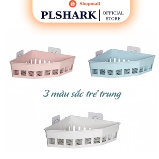 Khay tam giác dán tường chất liệu nhựa Việt Nhật đựng vật dụng nhà tắm nhà bếp - Kệ đựng đồ đa năng 