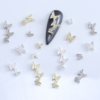 10 cái charm đính móng và.ng b.ạc charm bướ.m kim loại cao cấp