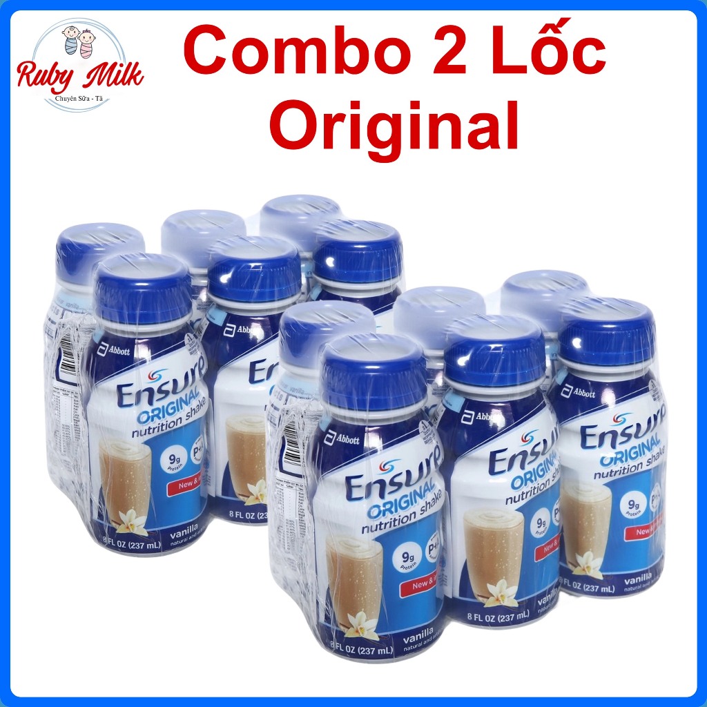 Combo 2 Lốc Sữa pha sẵn Ensure Orginal 237ml (12 chai)