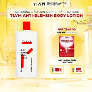 Sữa Dưỡng Thể Giảm Mụn, Dưỡng Trắng Body Calamine, AHA, BHA Tia'm Anti-Blemish Body Lotion 200ml