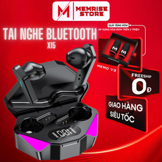 Tai Nghe Không Dây Gaming X15 Bluetooth 5.3 Giảm Ồn cảm biến chỉ huy Vân Tay tiếng động HIFI