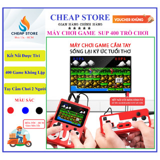 Máy chơi game cầm tay sup 400 trò - kết nối tivi chơi 2 người - máy chơi game tay cầm sup + tay kèm