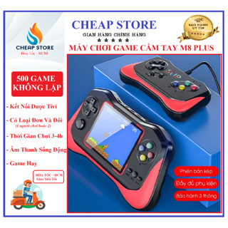 Máy chơi game cầm tay M8 Plus - Bản new 2023 - Với 500 Game siêu hot - Màn hình nét tinh xảo - Không lặp lại game