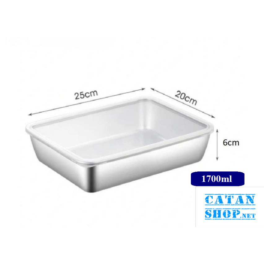 Hộp đựng thực phẩm inox 650ml/1100ml/1700ml, an toàn dùng cho bảo quản thực phẩm, dùng được trong lò vi sóng, tủ lạnh