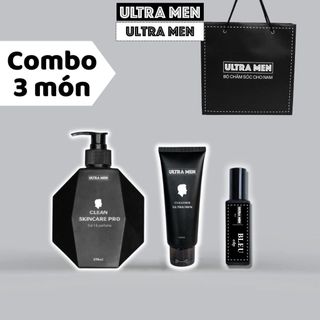 Combo Sữa tắm nam 370ml + Sữa rửa mặt nam trắng da 100ml + 6ml nước hoa