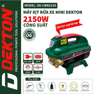 Máy xịt rửa xe dekton dk-cwr2150 - 2150w - nhỏ gọn - motor từ lõi đồng 100%