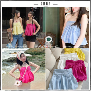 Áo Cúp Ngực Phồng Xoè, Áo Ống Bo Chun, Áo Bí Cúp Ngực Nhiều Màu Dễ Thương Origi Top - Sunday Clothing AO003