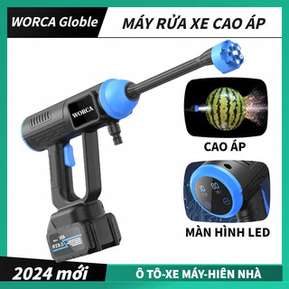 WORCA Máy Rửa Xe Cao cấp/Chạy Pin _Rửa xe,tưới cây,vệ sinh chuồng trại/Máy rửa xe không dây dùng pin Lithium/máu rửa xe