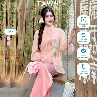 Pháp phục đi chùa tơ thêu công TINH NHI sang trọng và thời thượng PP74