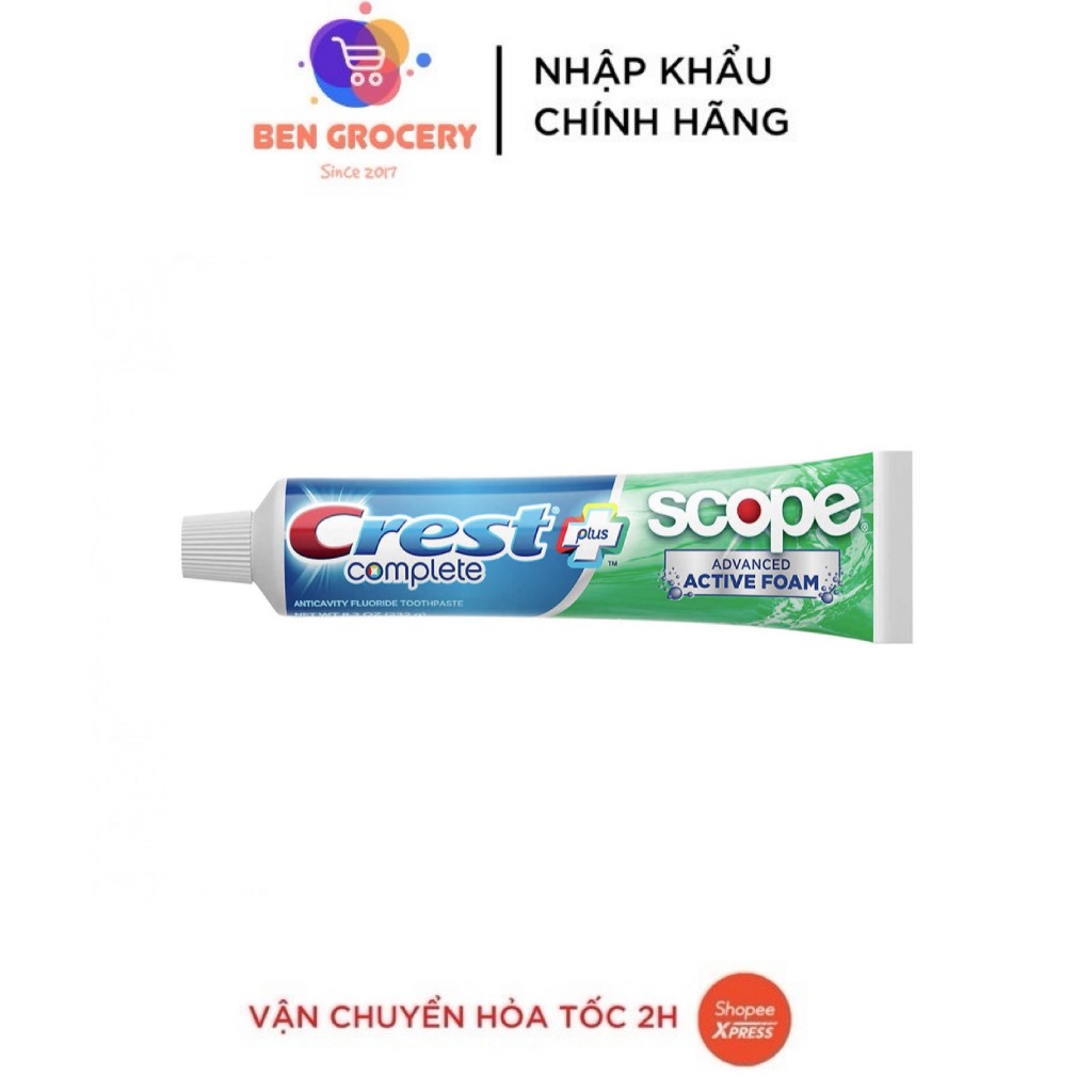Kem đánh răng Crest Complete Scope Mỹ 232g