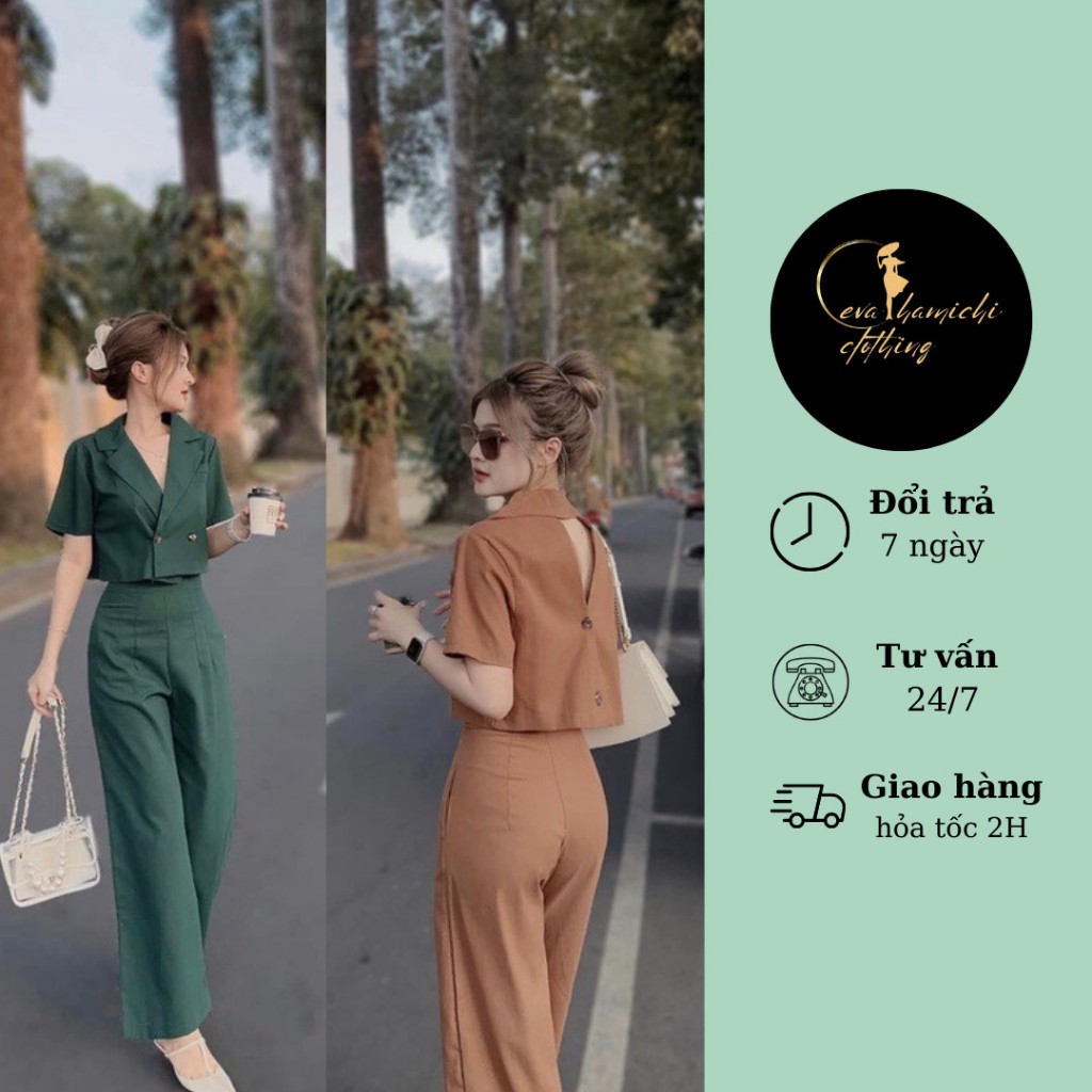 Set vest croptop sang trọng EZ BALO hàng thiết kế cao cấp