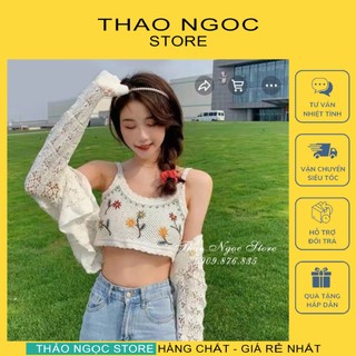 Áo ren lưới thêu hoa 2 dây hàng nhập qc! thảo ngọc store