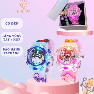 Đồng hồ đeo tay HODIWA  hình kuromi,melody,hello kitty sanrio làm quà tặng sinh nhật cho bé gái -M6