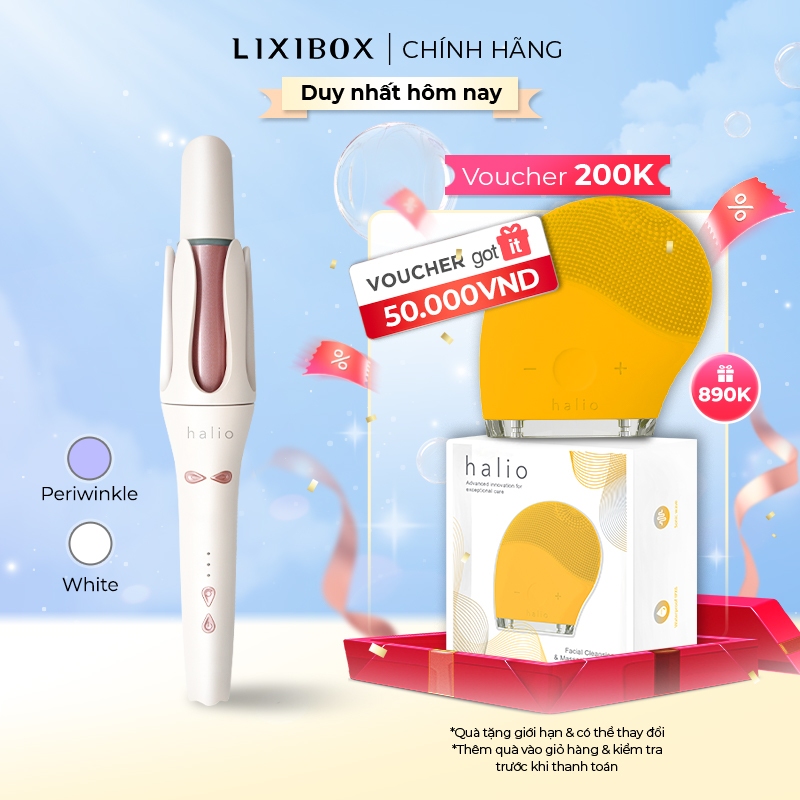 [Mã LIXI300K giảm 300K đơn 750K] Máy uốn tóc Halio instaCurl Premium Automatic Hair Styler tự động xoay