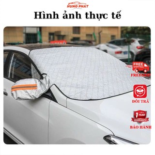 Tấm che nắng kính lái ô tô, bạt che nắng kính lái ô tô, bạt che kính lái chắn nắng ô tô 4 lớp chụp tai gương cách nhiệt