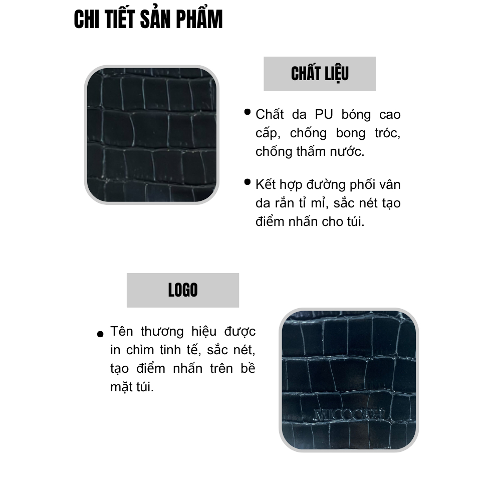 Túi Xách Nữ Đeo Chéo Chính Hãng MICOCAH Công Sở Thời Trang Vân Da Rắn Cao Cấp Cực Đẹp 𝐌𝐂𝟎𝟔- Tukado | BigBuy360 - bigbuy360.vn