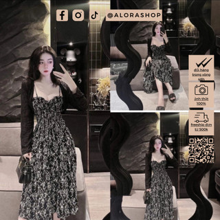 Váy hai dây hoa nhí thời trang nữ Alora