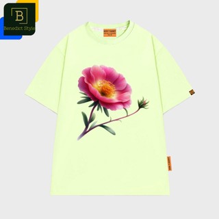 Áo thun unisex in hình vẽ bông hoa Mười Giờ màu hồng cherry nhẹ nhàng thanh lịch Portulaca grandiflora shirt BND796